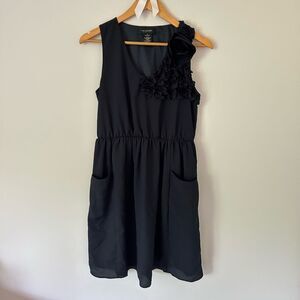 MM Couture by Miss Me Navy Floral Appliqué Chiffon Mini Dress
